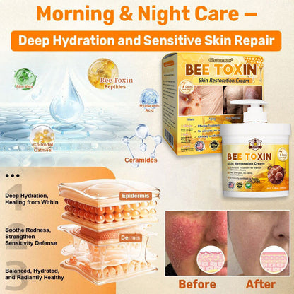 🐝🔥FDA Approved|Cheemex® Bee Venom Skin Restoration Cream (Anti-aging, Hydrating, Skin Repair, Even Tone, Acne and Dark Spot Treatment, Wart and Mole Removal, Psoriasis Relief)