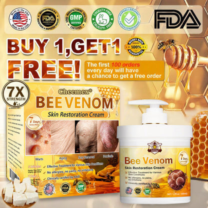 🐝🔥FDA Approved|Cheemex® Bee Venom Skin Restoration Cream (Anti-aging, Hydrating, Skin Repair, Even Tone, Acne and Dark Spot Treatment, Wart and Mole Removal, Psoriasis Relief)
